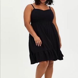 Torrid black smocked skater dress